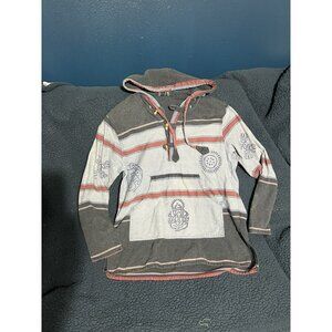 Earthbound Trading Co Baja Boho Striped Rug Pullover Hoodie Adult Small
